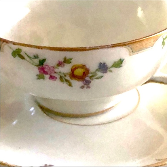 Wm Guerin for Gimbal Bros Limoges France Pink Roses Flowers 5pc PLACE SETTING - Picture 4 of 8